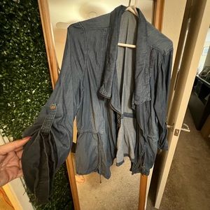 JustFab faux denim cardigan